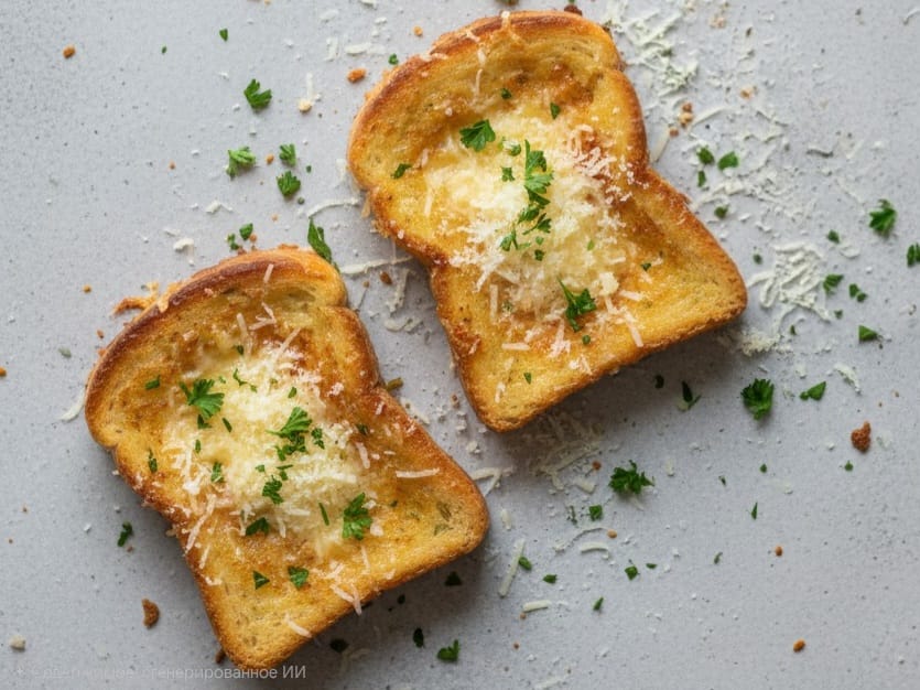 Гренки с сыром и яйцом